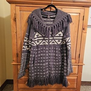 Stetson Wool Blend Hooded Cardigan Gray Size XL